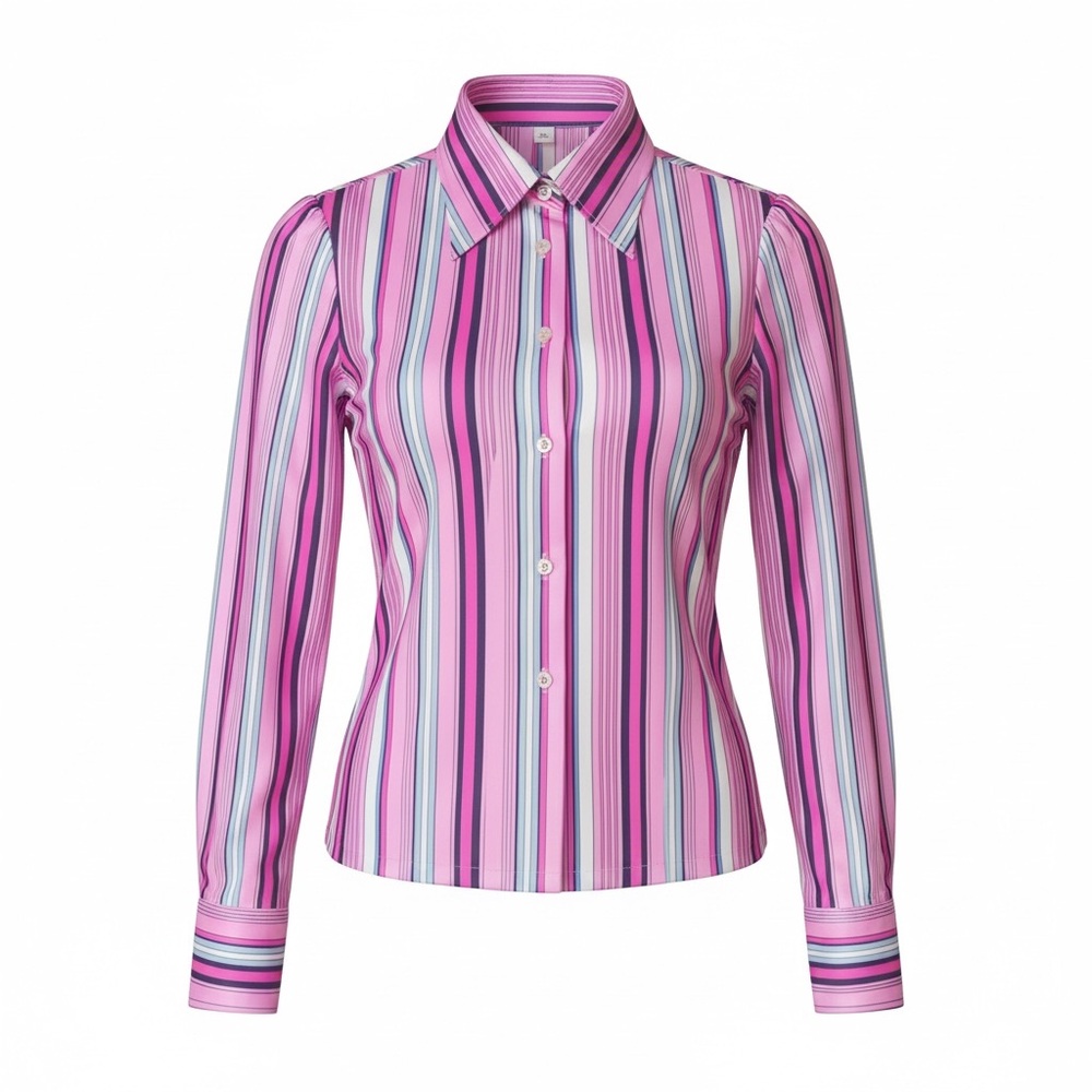Striped Pink Button-Up Shirt